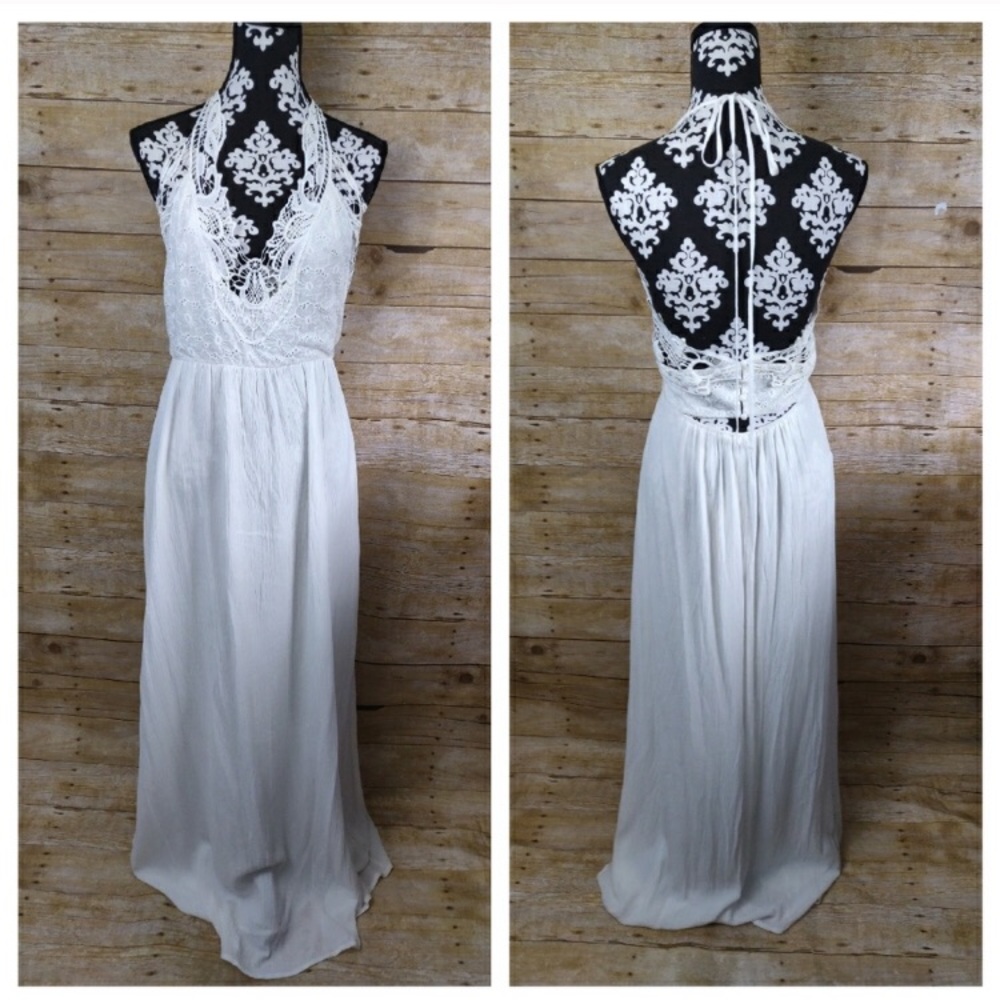 Forever 21 lace maxi beach dress halter